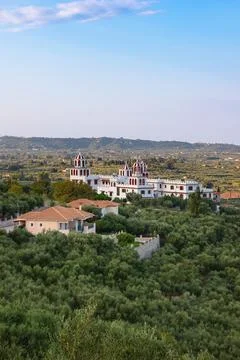 Viewpoint of Eleftherotria Monastery in Maherado Stock Photos
