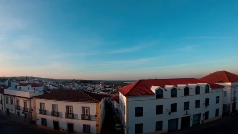 Viewpoint in evora view of the city Stock Footage 123474901