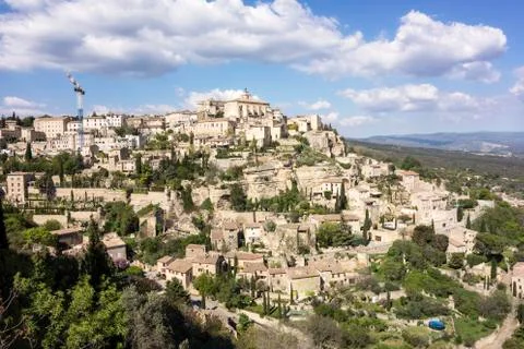 Viewpoint of Gordes in Luberon Stock Photos