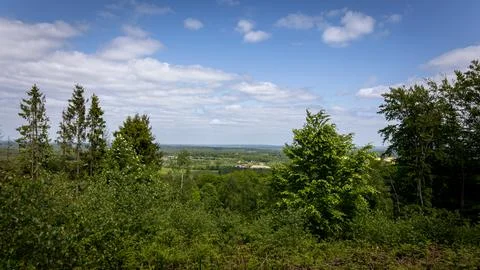 Viewpoint from the higher hills of the so-called 'Teutoburger Wald', Stock Photos