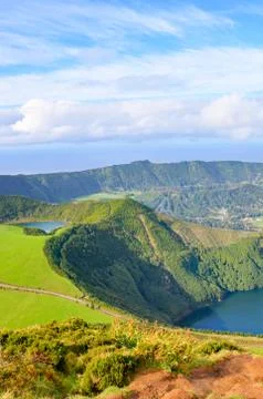 Viewpoint Miradouro da Boca do Inferno in Sao Miguel Island, Azores, Portugal Stock Photos