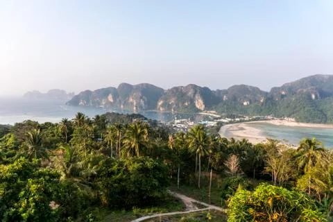 Viewpoint at Morning time on Phi-Phi island, Thailand, Krabi province Andaman Stock Photos