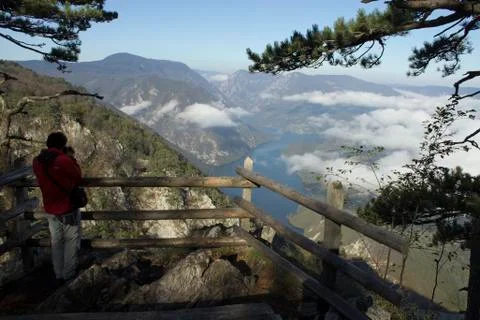 Viewpoint at a mountain. Stock Photos