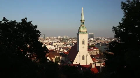 Viewpoint over Bratislava, Slovakia Stock Footage 46026762