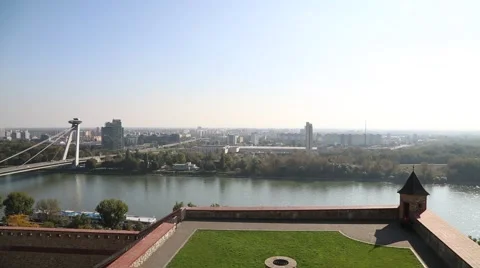 Viewpoint over Bratislava, Slovakia Stock Footage 46026884