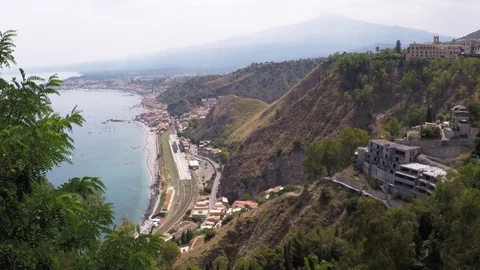 Viewpoint, port in taormina Stock Footage 81222574