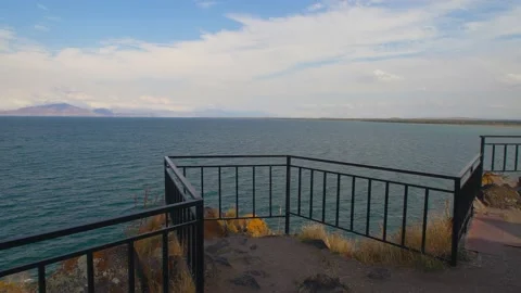 Viewpoint at Sevan Lake in Armenia Stock Footage 164899947