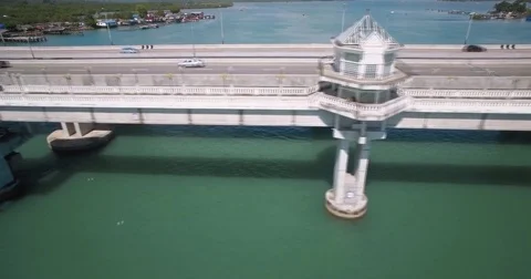 Viewpoint Tower On Sarasin Bridge Connecting Phuket And Phang Nga Provinces, Video stock 80367422