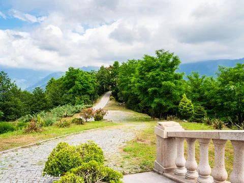 Viewpoint in Tsminda Sameba Monastery in Batumi Stock Photos