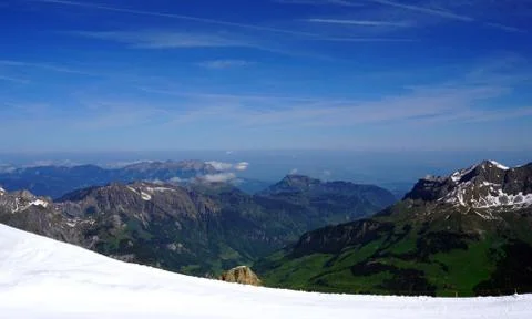 Viewpoints of Titlis snow mountains Stock Photos