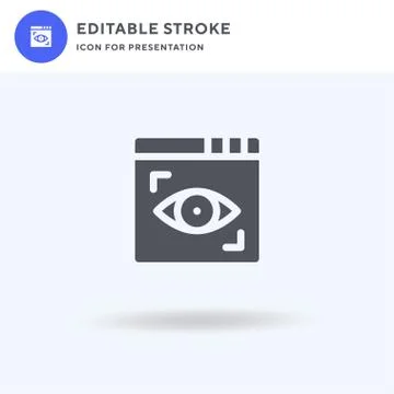 Viewport icon vector, filled flat sign, solid pictogram isolated on white, lo Stockillustratie