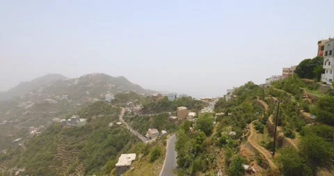 Views across the Faifa mountains in Jazan region of Saudi Arabia Stock Footage 160399608