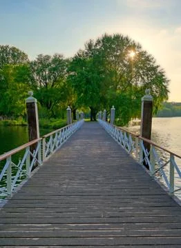 Views along the Kralingse Plas lake at sunset in Rotterdam, the Netherlands. Stock Photos