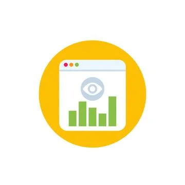 Views analytics icon for web 스톡 일러스트