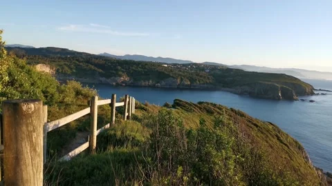 Views of the bay of Plencia in Basque Country Stock Footage 130856435