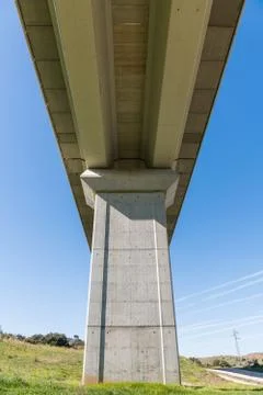 Views from below of an overpass of the train tracks near Grimaldo Stock Photos