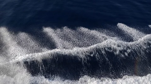 Views from a boat breaking waves Stock Footage 106309283