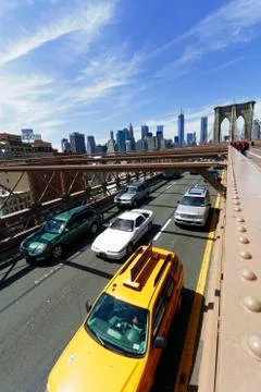 Views of the Brooklyn Bridge. Stock Photos