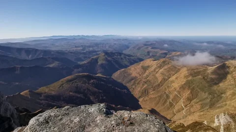 Views of Cantabria from Castrovalnera summit Stock Footage 128816192