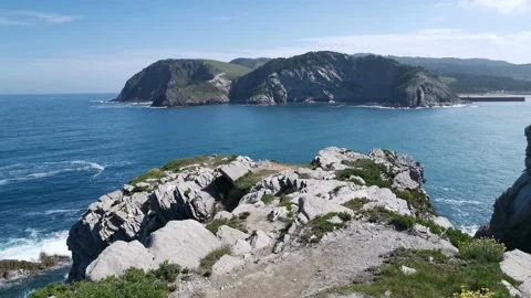 Views of the Cantabrian Sea from the cliffs Stock Footage 131086023