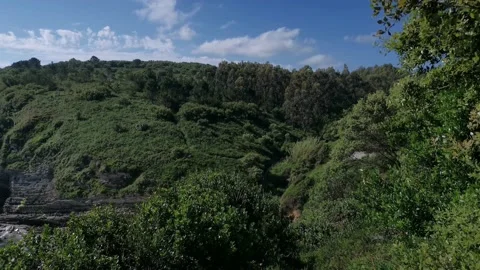 Views of the Cantabrian Sea from the cliffs Stock Footage 131086305