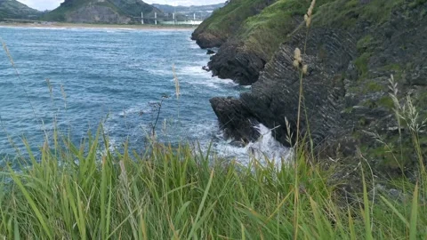 Views of the Cantabrian sea Stock Footage 132202566
