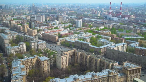 Views of the central district of Moscow from a high floor Stock Footage 138180730