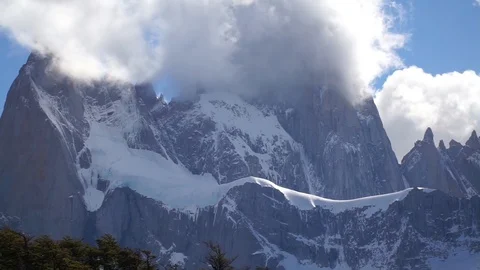 Views on Cerro Torre Mountain in the Los Glaciares Park near El Chalten. Stock Footage 100645051