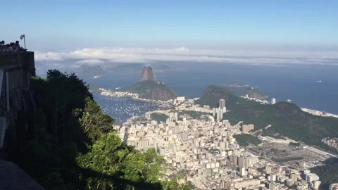 Views from Christ the Redeemer over Rio de Janeiro Brazil Stock Footage 155674869
