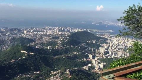 Views from Christ the Redeemer over Rio de Janeiro Brazil Stock Footage 155674892