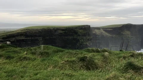 Views of the Cliffs of Moher during the Winter Stock Footage 130361601