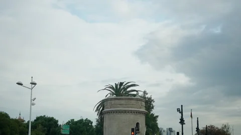 Views of a cloudy sky over the city of Valencia Stock Footage 280211725