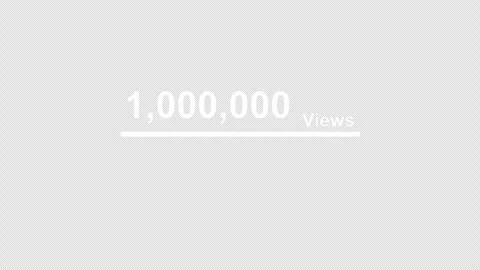 Views counter animation on transparent background from 0 to one million. Stock Footage 337167971