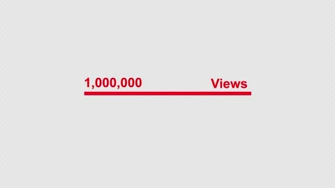 Views counter animation on transparent background from 0 to one million. Stock Footage 337168084