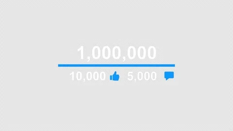 Views counter animation on transparent background from 0 to one million. Stock Footage 337168490