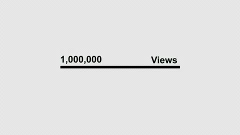 Views counter animation on transparent background from 0 to one million. Stock Footage 337169282