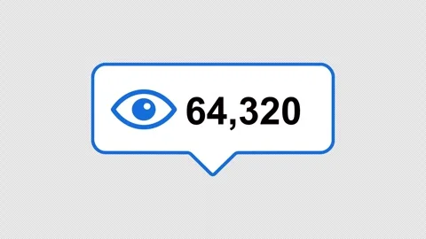 Views Counter Icon Animation with Alpha Channel Stock Footage 339792011