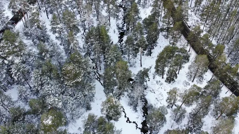 Views from drone of the snowy mountain Stock Footage 128984768