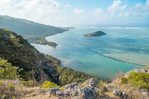 Views during the Le Morne Brabant Hike - the highest point of Mauritius Stock Photos