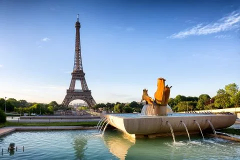 Views of the Eiffel Tower from Trocadero Stock Photos