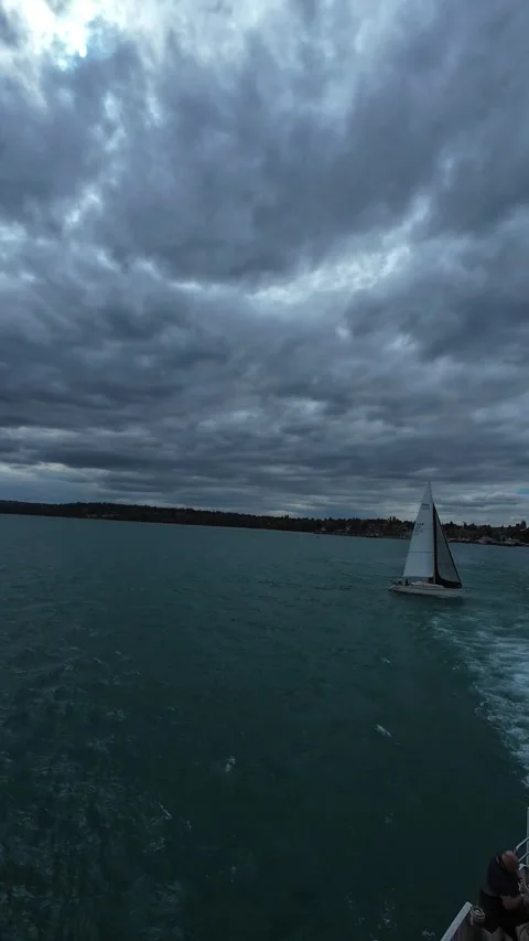 Views from Ferry on Lake Constance Stock Footage 345682035