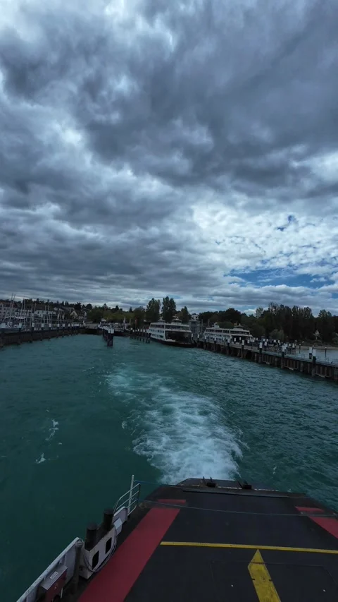 Views from Ferry on Lake Constance Stock Footage 345682071