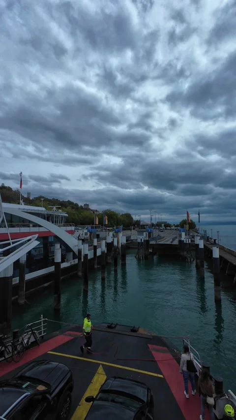 Views from Ferry on Lake Constance Stock Footage 345682375