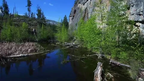 Views of the flowing river Stock Footage 234250597