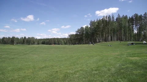 Views of the Golf course from the cabin 库存影片 63779794