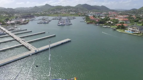 Views of harbor - St Lucia Stock Footage 61847483