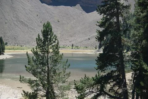 Views of the Ibon del Plan, in the Aragonese Pyrenees, located in Huesca, Spa Stock Photos