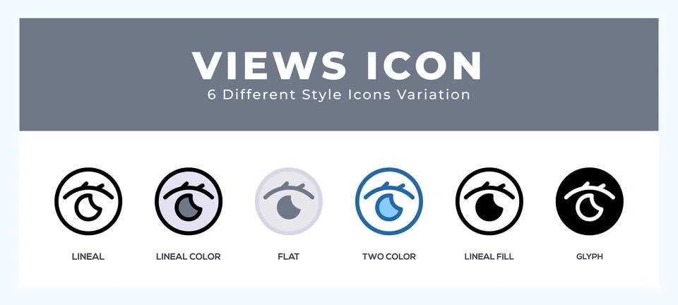 Views icon set with different styles. Design elements for logo. Vector illu.. イラスト素材