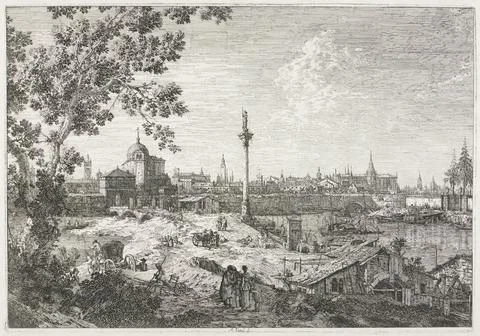 Views: Imaginary View of Padua, 1735-1746. Antonio Canaletto (Italian, 1697.. Stock Illustration