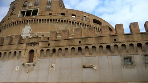 Views on the impregnable walls having built to serve as a defense structure Stock Footage 144814634